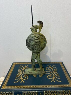 Trojan War Small Bronze Statue - Ancient Greek Warrior Sculpture